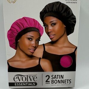 Evolve Satin Bonnets 2-Pack in Pink & Black